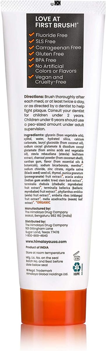 BOTANIQUE Whitening Antiplaque CHARCOAL + BLACKSEED OIL Toothpaste, Himalaya, 113 g