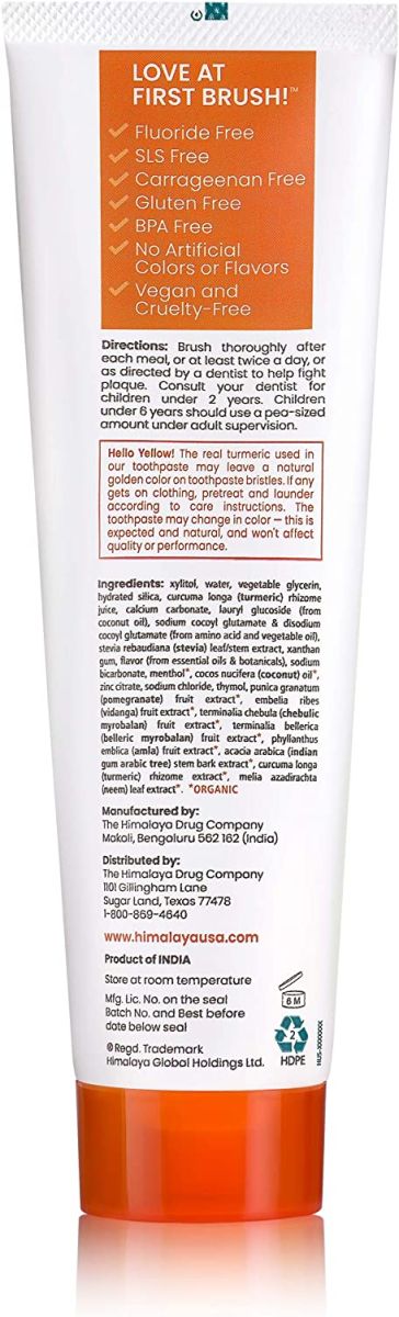 BOTANIQUE Whitening Antiplaque CURCUMA + COCONUT OIL Toothpaste, Himalaya, 150 g