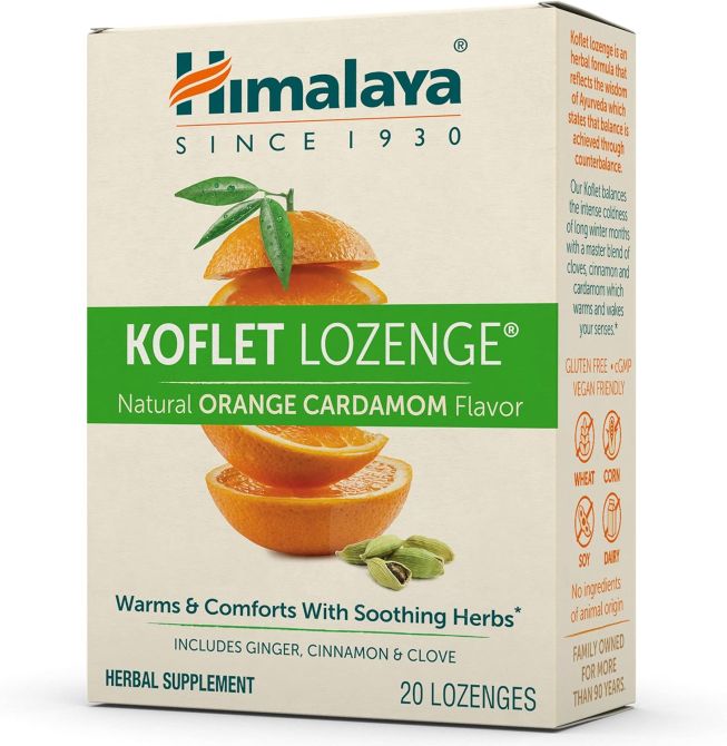 Koflet, Natural Orange Cardamom Flavor, 20 lozenges, Himalaya