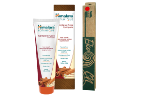 PROMO: Bamboo toothbrush for Adults + Botanique Complete Care Toothpaste - Simply Cinnamon