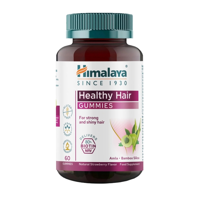 Healthy Hair, 60 gummies (strawberry taste), Himalaya Wellness
