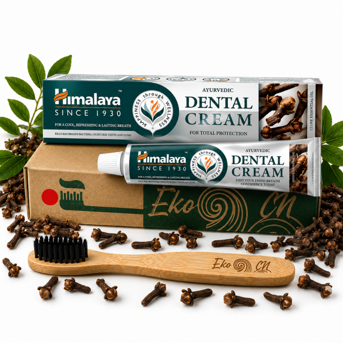PROMO: Bamboo toothbrush for Adults + Ayurvedic Dental Cream with CLOVE esselntial oil
