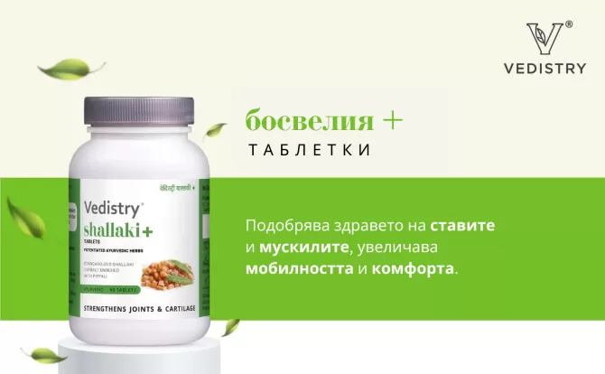 КУПИ 1, ВЗЕМИ 1 БЕЗПЛАТНО Босвелия Плюс (Шалаки + Дълъг Пипер), Ведистри, 60 таблетки 
