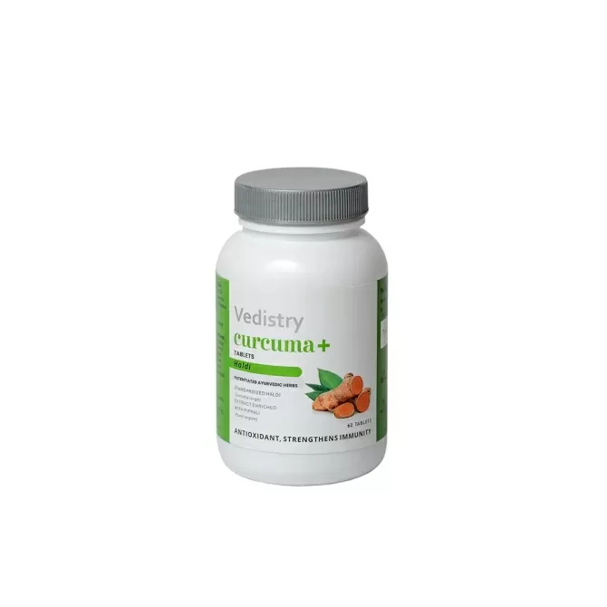 КУПИ 1, ВЗЕМИ 1 БЕЗПЛАТНО Куркума Плюс  (Халди + Дълъг пипер), Ведистри, 60 таблетки 