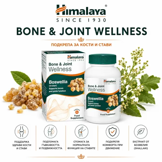 Босвелия Уелнес (за кости и стави), 60 таблетки, Himalaya Wellness