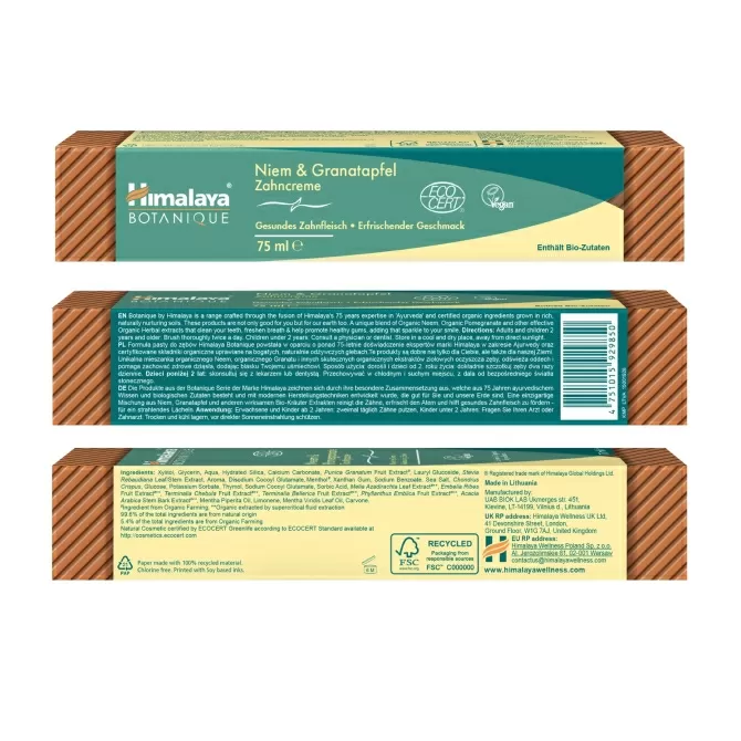 Органик Паста за зъби с Нийм и Нар, Himalaya, 150 g