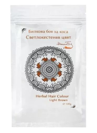 Билкова боя за коса - Светло кестеняв цвят, Henna Fox, 100 g