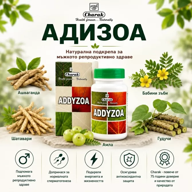 Addyzoa - A natural approach in management of male infertility, Charak Pharma, 100 tabs
