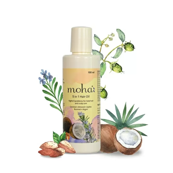MOHA 5 in 1 Hair Oil, Charak Pharma, 100 ml