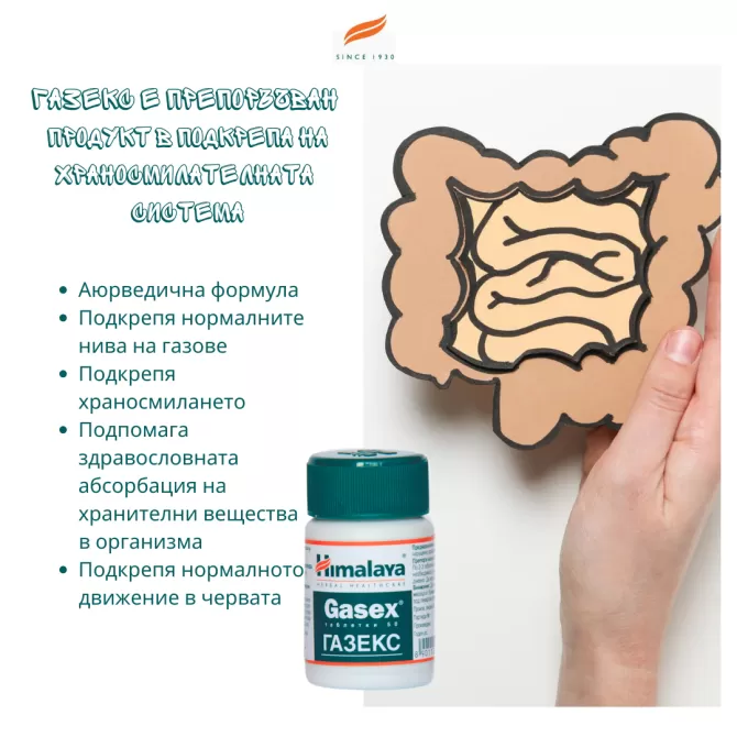Газекс  - При газове, Himalaya Wellness, 50 табл
