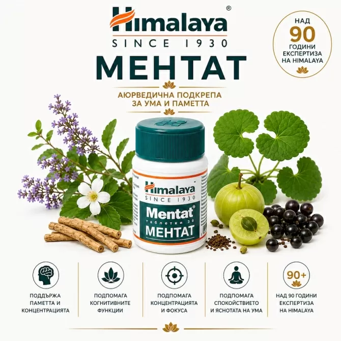 Ментат - Грижа за мозъчната дейност, Himalaya Wellness, 30 табл