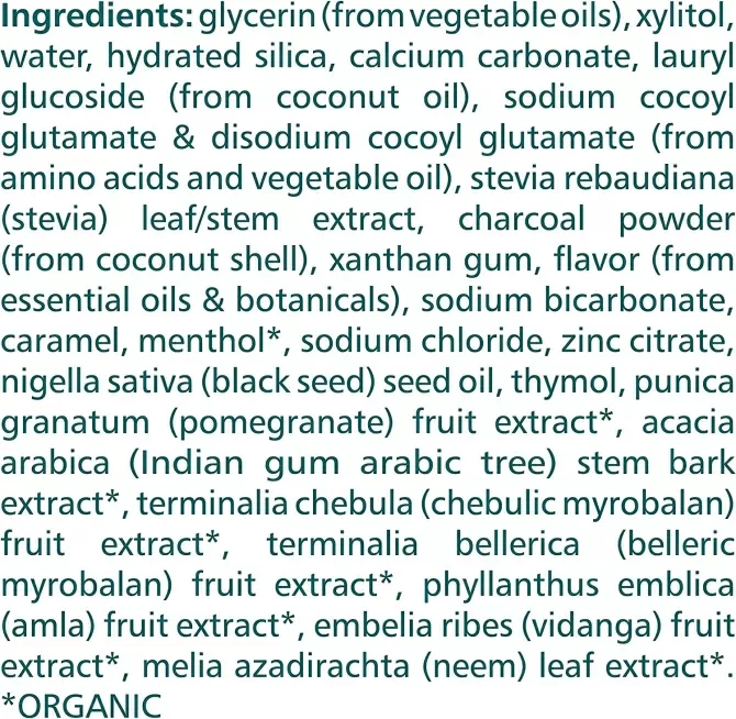BOTANIQUE Избелваща паста за зъби  срещу образуване на плака с  Активен въглен + масло от черен кимион, Himalaya Wellness, 113 g