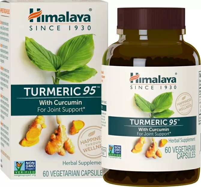 Турмерик 95 (Куркума), 60 вегетариански капсули (ДВУМЕСЕЧЕН прием), Himalaya Wellness