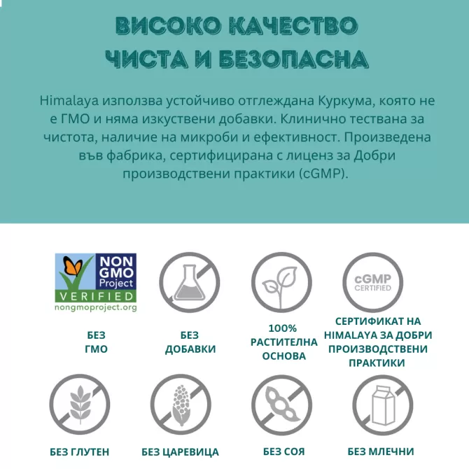 Турмерик 95 (Куркума), 60 вегетариански капсули (ДВУМЕСЕЧЕН прием), Himalaya Wellness