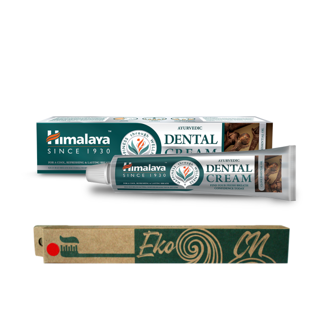 PROMO: Bamboo toothbrush for Adults + Ayurvedic Dental Cream with CLOVE esselntial oil
