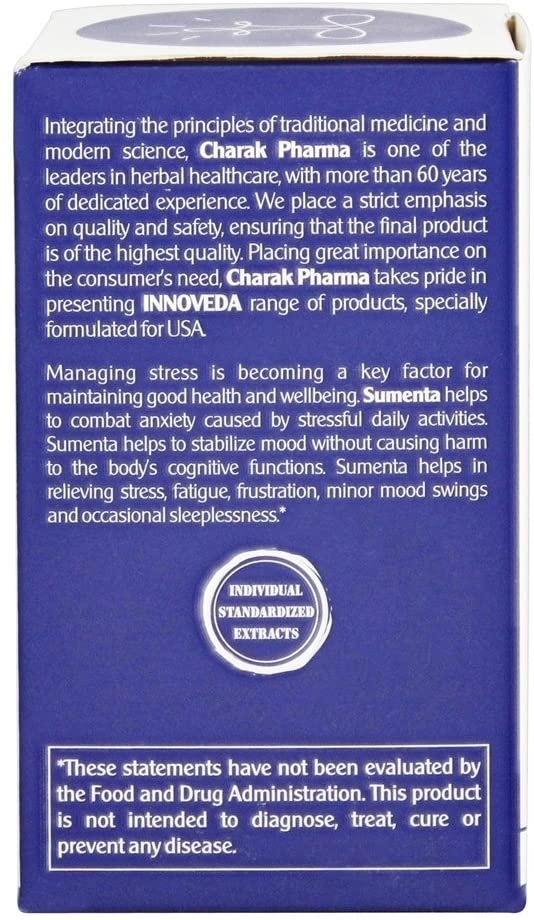 Sumenta - Helps relieving stress and fatigue,  Charak Pharma, 60 capsules