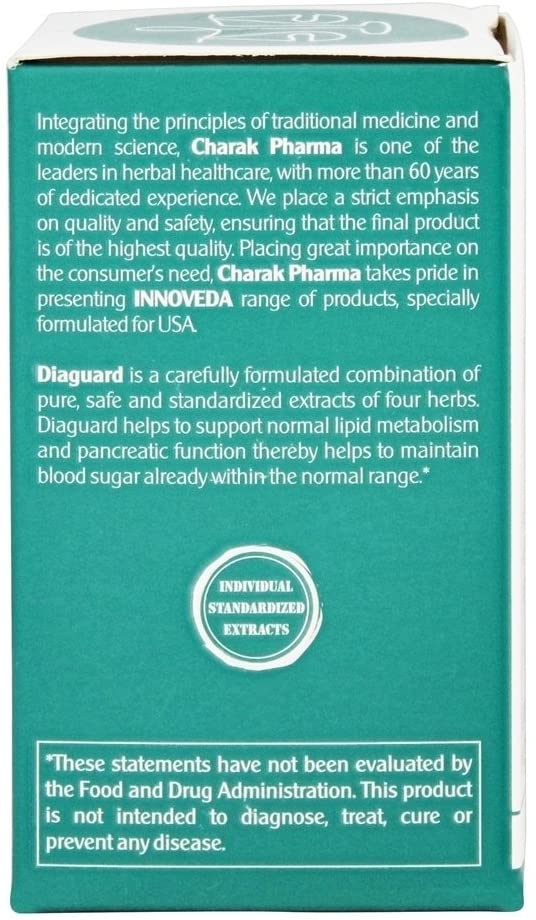 Diaguard - Promotes healthy glucose metabolism,  Charak Pharma, 60 capsules