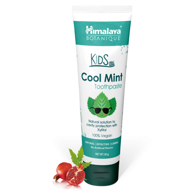 Himalaya Kids Cool Mint Детска паста за зъби с вкус на освежаваща мента, 80 g