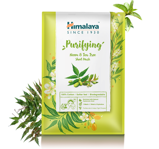 PURIFYING NEEM AND TEA TREE SHEET MASK, Himalaya, 1 piece