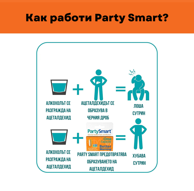 Party Smart - Против махмурлук, 1 капсула, Himalaya