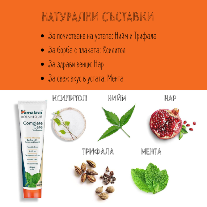 BOTANIQUE Паста за зъби за цялостна грижа МЕНТА , Himalaya Wellness, 150 g