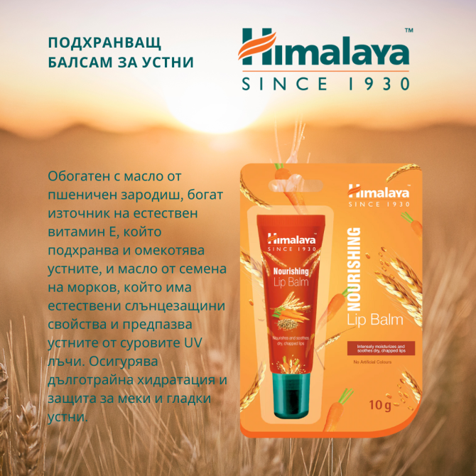 Подхранващ балсам за устни с АПЛИКАТОР, Himalaya, 10 g