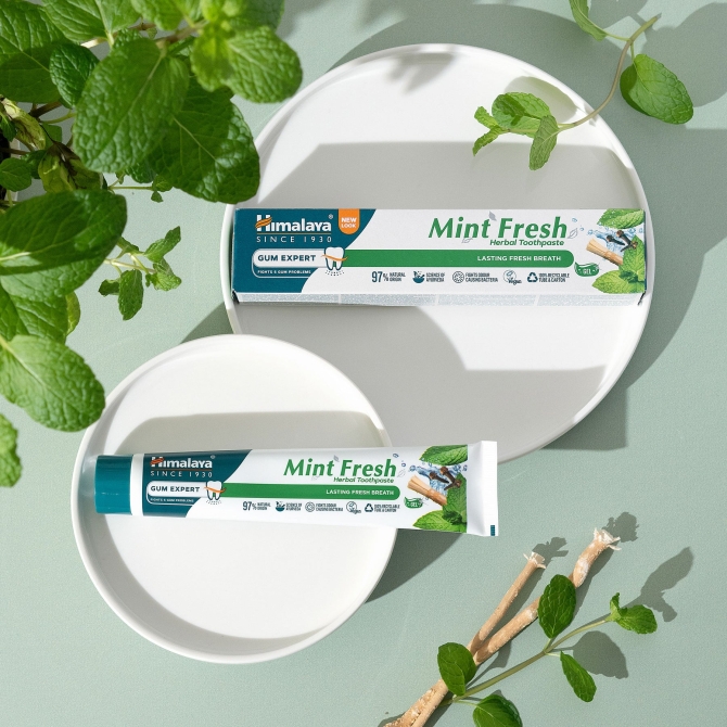 Гел паста за зъби с мента без флуорид MINT FRESH, Himalaya Wellness, 75 ml