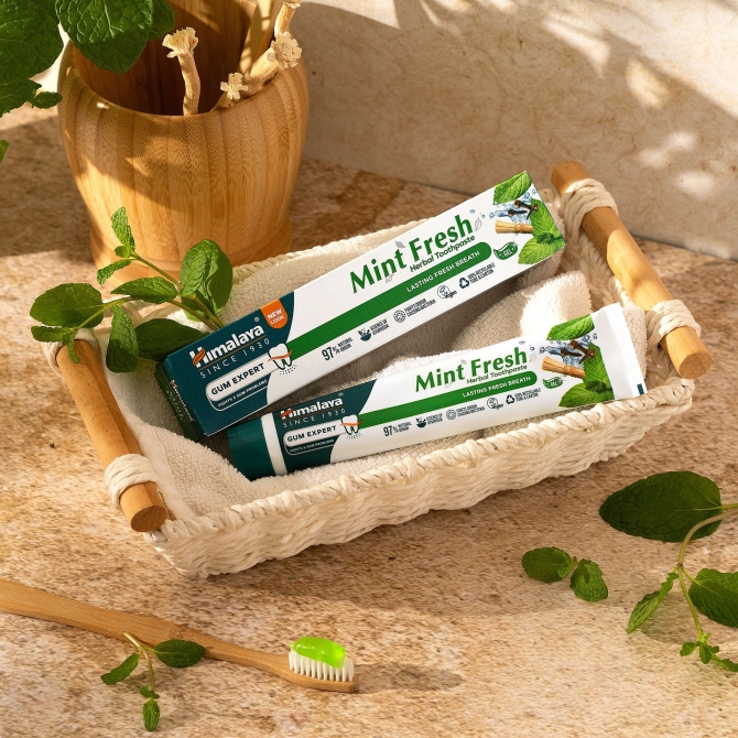 Гел паста за зъби с мента без флуорид MINT FRESH, Himalaya Wellness, 75 ml
