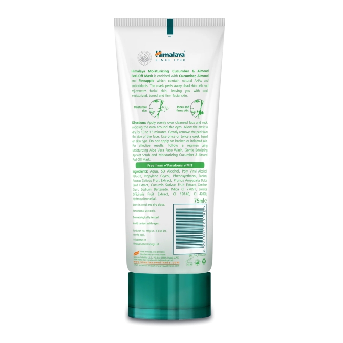 Almond & Cucumber Peel-off Mask, Himalaya Wellness, 75 ml