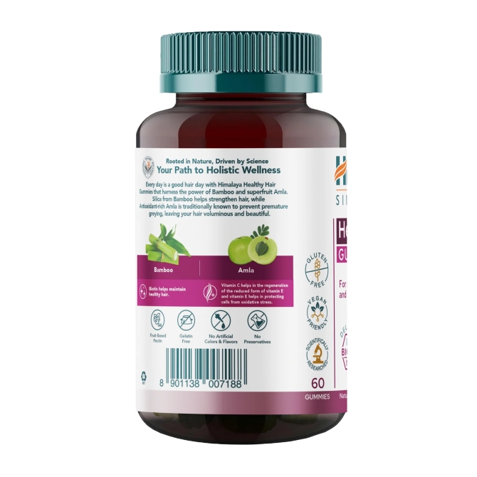 Хелти Хеър (За здрава коса), 60 желирани таблетки (с аромат на ягода), Himalaya Wellness