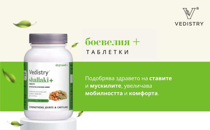 КУПИ 1, ВЗЕМИ 1 БЕЗПЛАТНО Босвелия Плюс (Шалаки + Дълъг Пипер), Ведистри, 60 таблетки 
