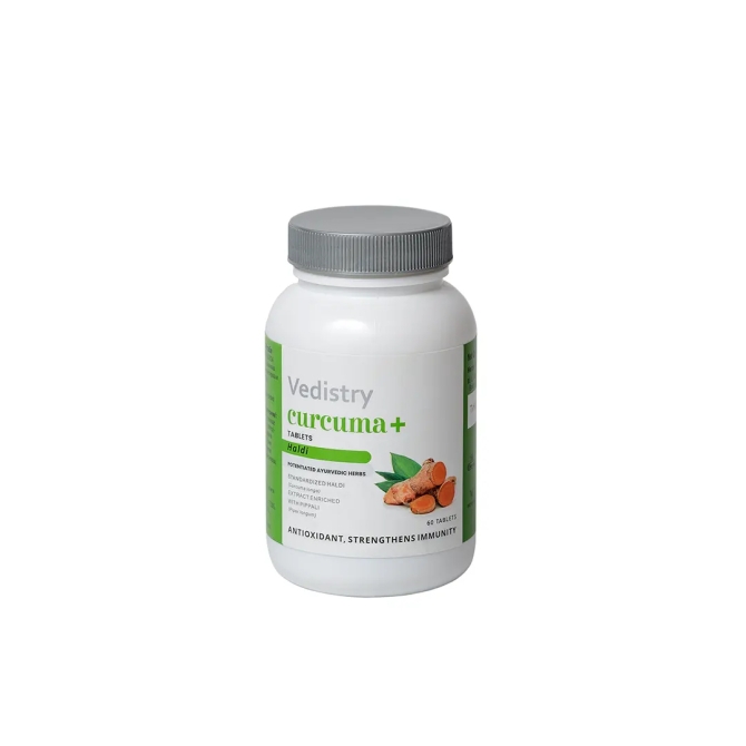 КУПИ 1, ВЗЕМИ 1 БЕЗПЛАТНО Куркума Плюс  (Халди + Дълъг пипер), Ведистри, 60 таблетки 