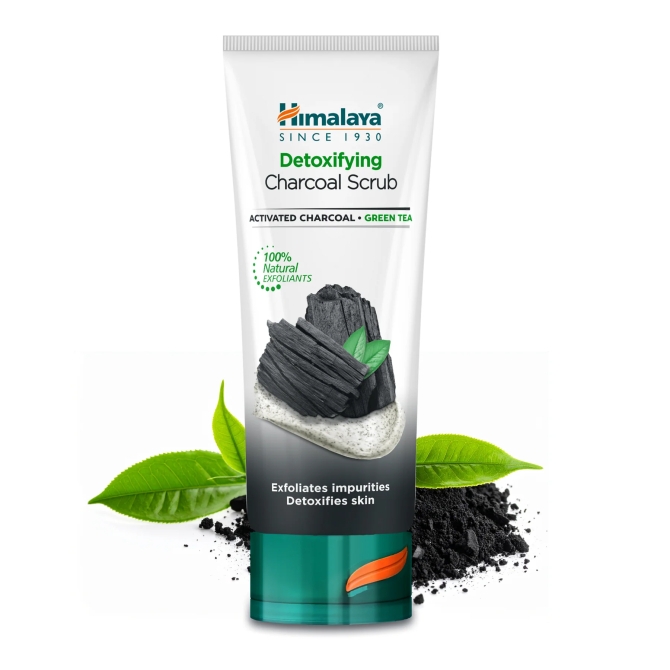 Детокс ексфолиант за лице с активен въглен, Himalaya Wellness,  75 ml