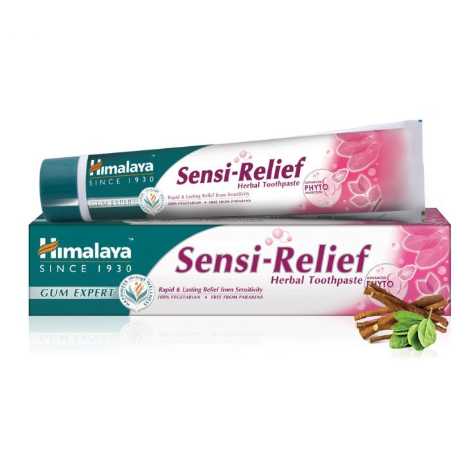 Билкова паста за чувствителни зъби без флуорид SENSI RELIEF, Himalaya, 75 ml