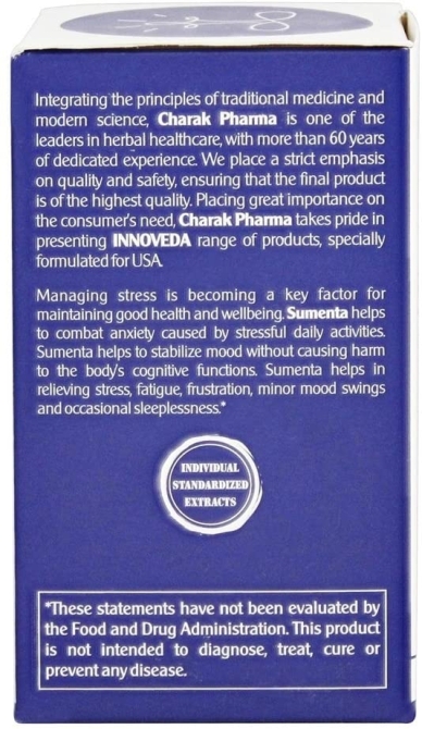 Sumenta - Helps relieving stress and fatigue,  Charak Pharma, 60 capsules