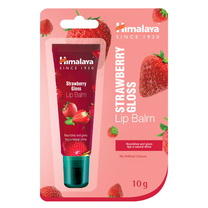 Strawberry Gloss Lip Balm, Himalaya, 10 g  