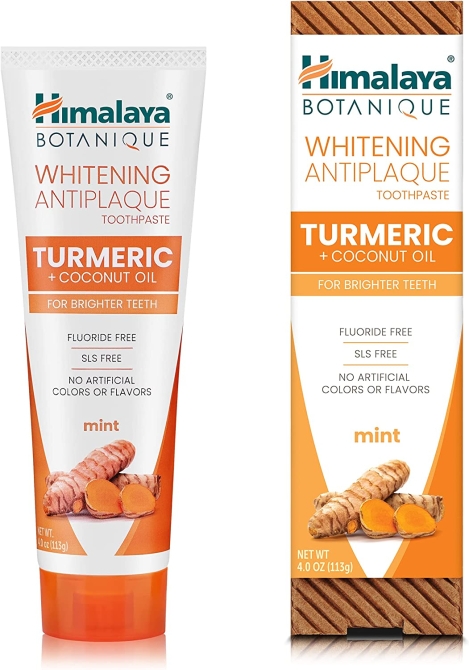 BOTANIQUE Whitening Antiplaque CURCUMA + COCONUT OIL Toothpaste, Himalaya, 150 g