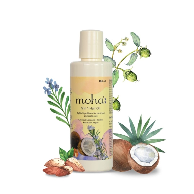 MOHA 5 in 1 Hair Oil, Charak Pharma, 100 ml