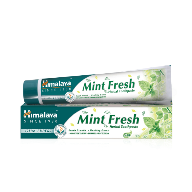 Гел паста за зъби с мента без флуорид MINT FRESH, Himalaya, 75 ml