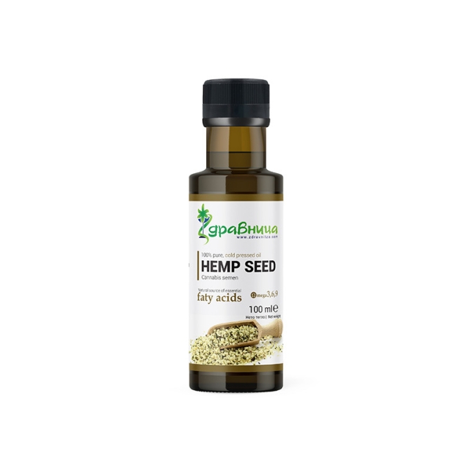Hemp seed oil, cold pressed, Zdravnitza, 100 ml