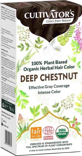 Organic Herbal Hair Color, Deep Chestnut, Cultivator's, 100 g