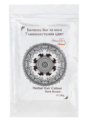 Билкова боя за коса - тъмно кестеняв цвят, Henna Fox, 100 g