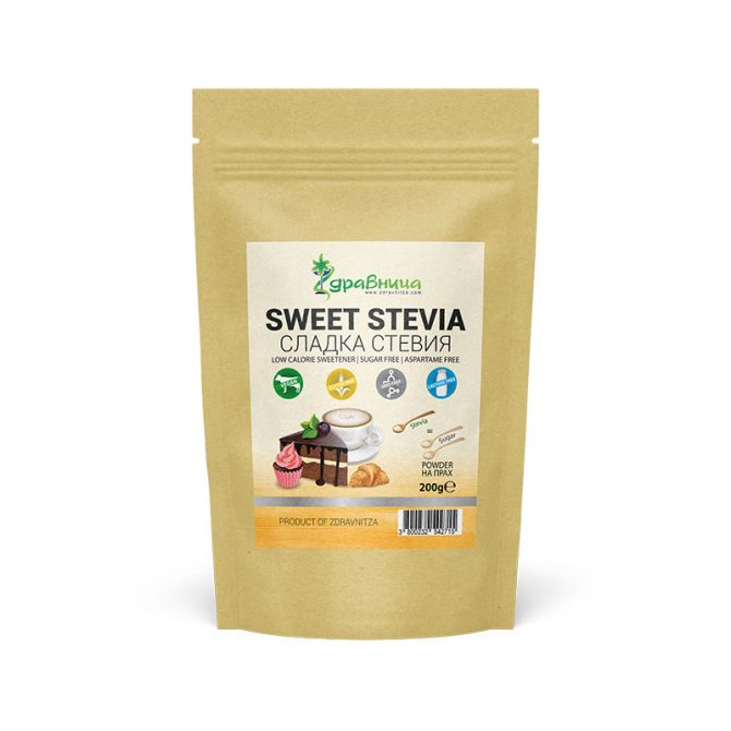 Sweet Stevia, natural sweetener, powder, Zdravnitza, 200 g