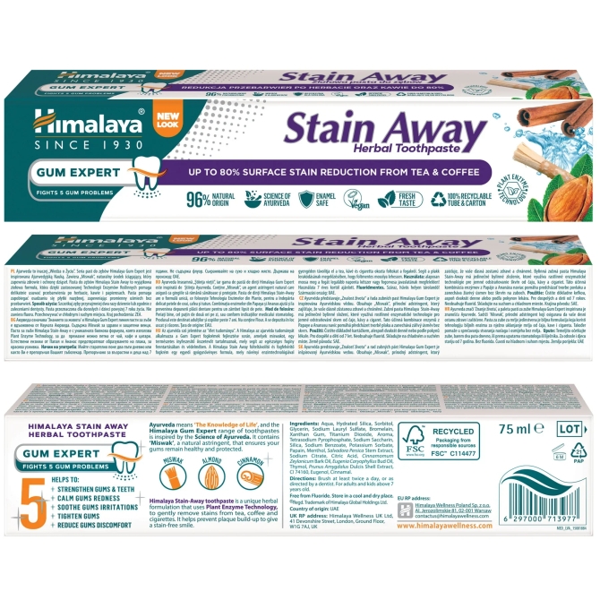 Stain - Away Toothpaste , Himalaya Wellness, 75 ml