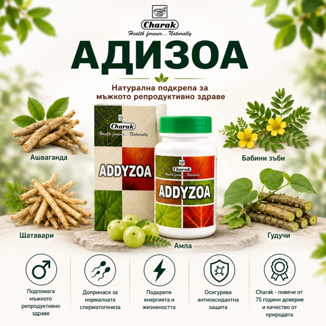 Адизоа - За нормален фертилитет при мъжа, Charak Pharma, 100 таблетки